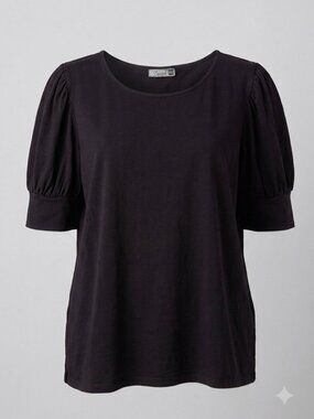 VTG DoRose Structured Black Shirt XXL Puff Sleeve